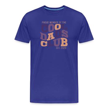 Club des papas cool - Cadeau pour futurs papas 2026 - T-shirt bio Premium Homme - bleu roi - Devant - Damien (186cm)