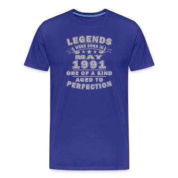 May 1991 - Men's Premium Organic T-Shirt - royal blue - Front - Damien (186cm)