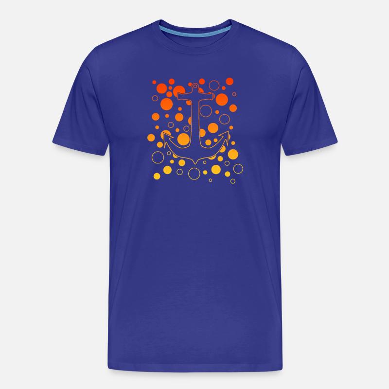 Leuchtender Anker mit Bubbles - Männer Premium Bio T-Shirt - Königsblau