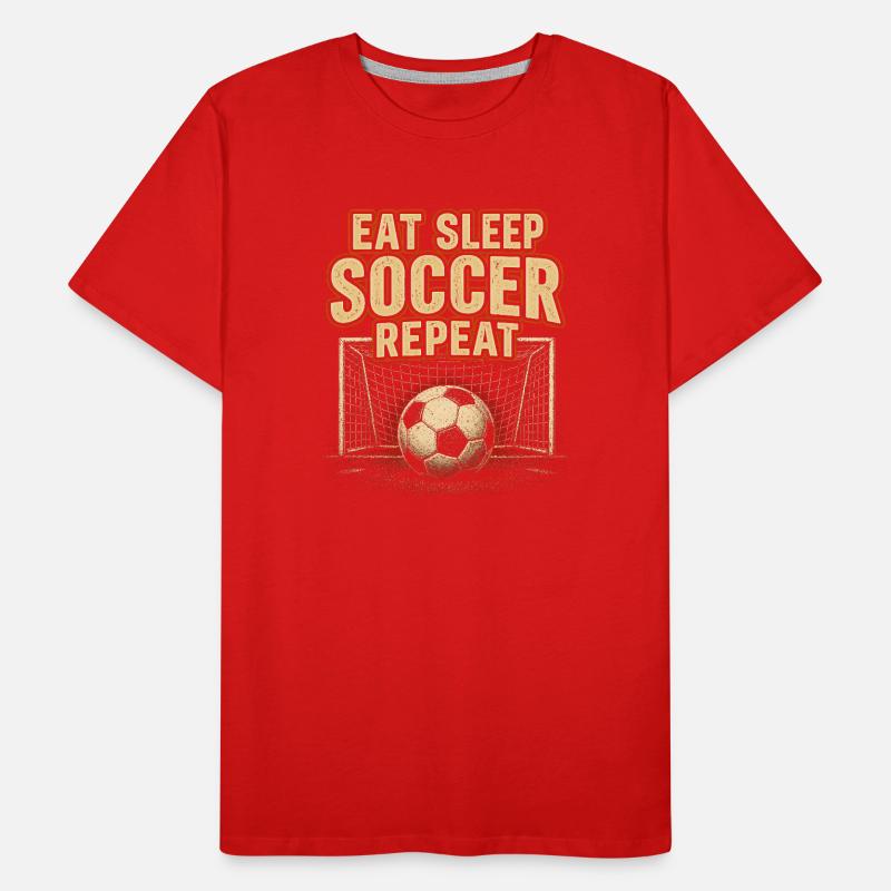 Football Routine Eating Sleeping Repeat Men's Premium Organic T-Shirt
