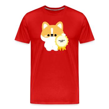 Certified NPC Corgi  - Men's Premium Organic T-Shirt - red - Front - Damien (186cm)