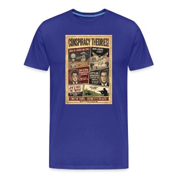 Plakat zu Verschwörungstheorien - Männer Premium Bio T-Shirt - Königsblau - Vorne - Damien (186cm)