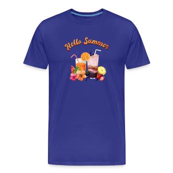 Hallo Sommer - Männer Premium Bio T-Shirt - Königsblau - Vorne - Damien (186cm)