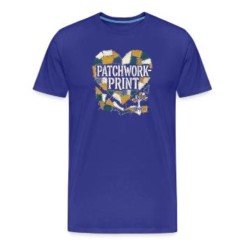 Patchwork Print - Männer Premium Bio T-Shirt - Königsblau - Vorne - Damien (186cm)