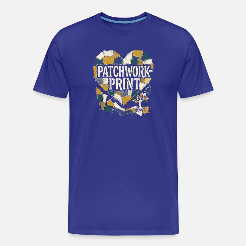 Patchwork Print - Männer Premium Bio T-Shirt - Königsblau
