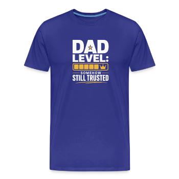 Niveau Père : Toujours familier - T-shirt bio Premium Homme - bleu roi - Devant - Damien (186cm)