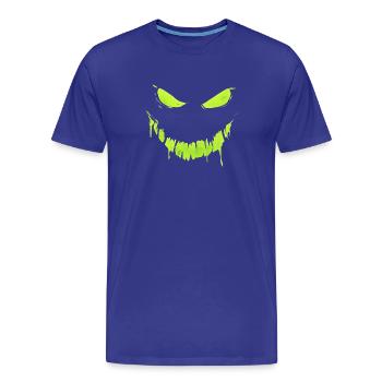 Visage monstre Halloween effrayant - T-shirt bio Premium Homme - bleu roi - Devant - Damien (186cm)