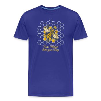 Royal bee in honeycomb - Men's Premium Organic T-Shirt - royal blue - Front - Damien (186cm)