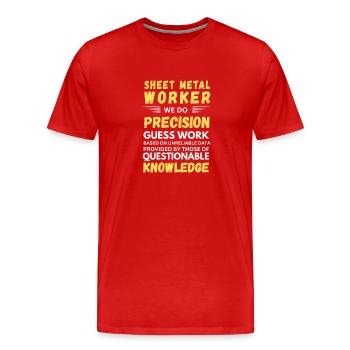 Definition des Blecharbeiters – lustiger Handwerker - Männer Premium Bio T-Shirt - Rot - Vorne - Damien (186cm)