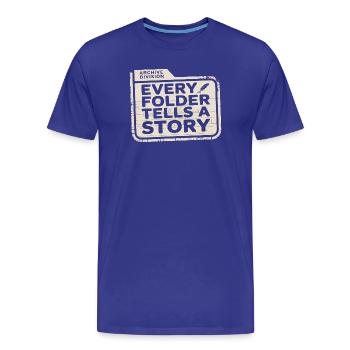 Every Folder Tells a Story - Men's Premium Organic T-Shirt - royal blue - Front - Damien (186cm)