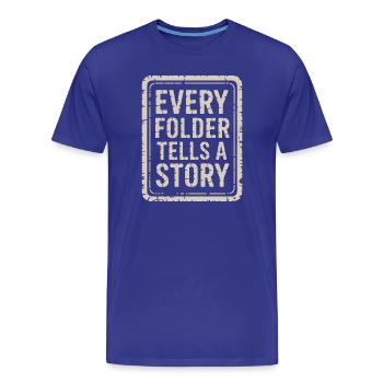 Every Folder Tells a Story - Men's Premium Organic T-Shirt - royal blue - Front - Damien (186cm)