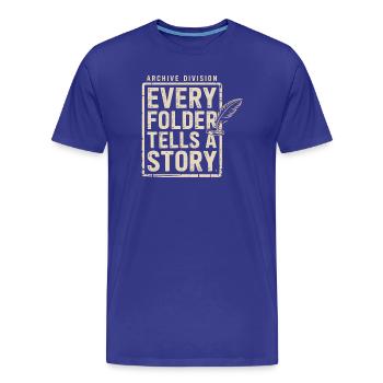 Every Folder Tells a Story - Men's Premium Organic T-Shirt - royal blue - Front - Damien (186cm)
