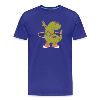 Hula Hup Hiller Hullern Hüller Hoop Dino T Rex - Men's Premium Organic T-Shirt - royal blue - Front - Damien (186cm)