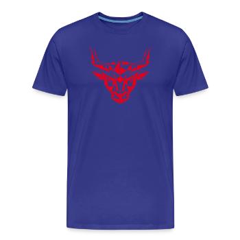 Roter Low-Poly Stierkopf - Männer Premium Bio T-Shirt - Königsblau - Vorne - Damien (186cm)