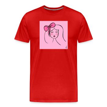 Girl Pink - Men's Premium Organic T-Shirt - red - Front - Damien (186cm)