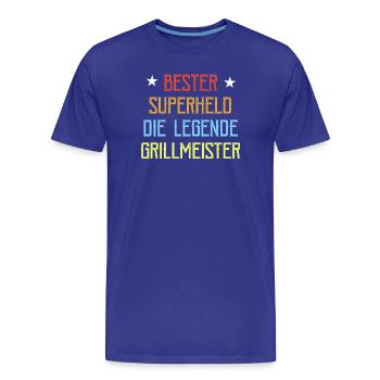 Papa Vater Grillmeister Held Lustiges BBQ - Männer Premium Bio T-Shirt - Königsblau - Vorne - Damien (186cm)