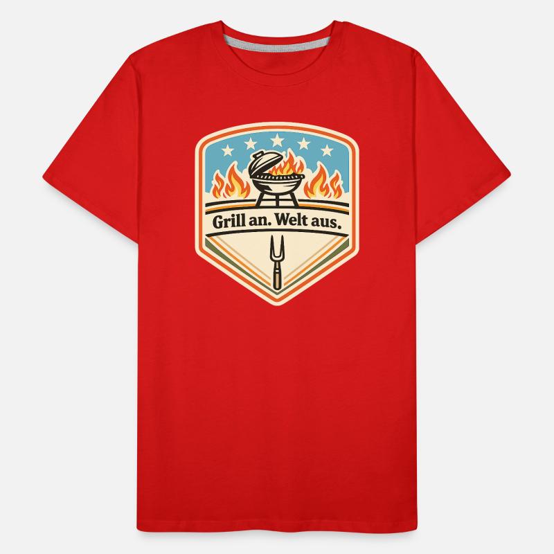 Grill Abzeichen Welt Aus Patch Männer Premium Bio T-Shirt