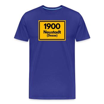 OLD POSTCODE ZIP CODE RETRO 1900 NEUSTADT DOSSE - Men's Premium Organic T-Shirt - royal blue - Front - Damien (186cm)