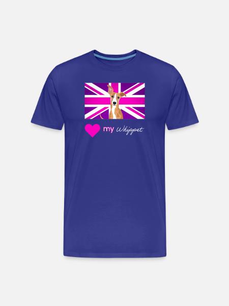 PURPLEWHIPPET (White text, Vibrant) - Men's Premium Organic T-Shirt - royal blue