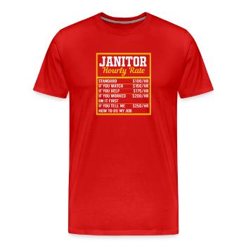 Caretaker hourly wage - Men's Premium Organic T-Shirt - red - Front - Damien (186cm)