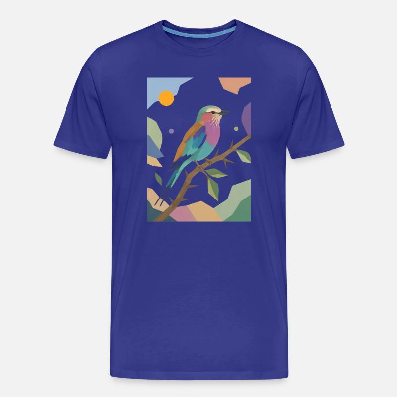 Bunter Vogel Fliederbrustwalze Design  - Männer Premium Bio T-Shirt - Königsblau