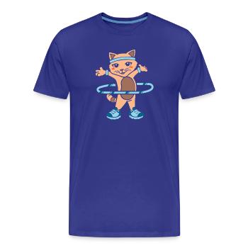 Hula Hup Huller Hullern Huller Hoop Katze - Männer Premium Bio T-Shirt - Königsblau - Vorne - Damien (186cm)