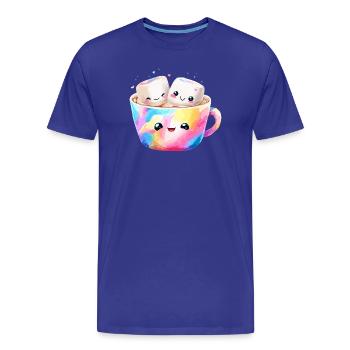 Kunterbunte Marshmallow Kaffeetasse - Männer Premium Bio T-Shirt - Königsblau - Vorne - Damien (186cm)