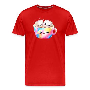 Colorful Marshmallow Coffee Mug - Men's Premium Organic T-Shirt - red - Front - Damien (186cm)