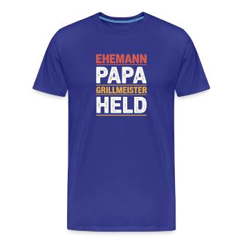 Héros Maître du Grill Papa pour le barbecue de la fête des pères - T-shirt bio Premium Homme - bleu roi - Devant - Damien (186cm)