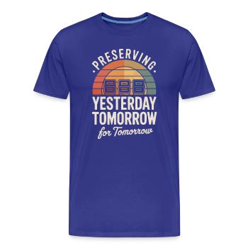 Préserver hier pour demain - T-shirt bio Premium Homme - bleu roi - Devant - Damien (186cm)
