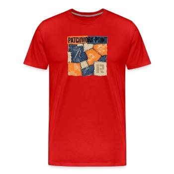 Patchwork Recycling - Men's Premium Organic T-Shirt - red - Front - Damien (186cm)
