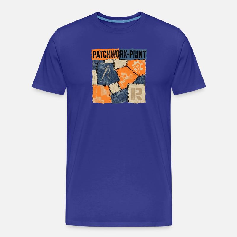 Recyclage patchwork - T-shirt bio Premium Homme - bleu roi