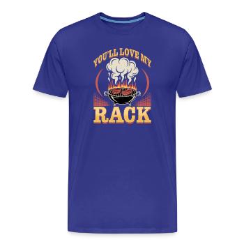 BBQ Grilling Meat Smoking Barbecue - Men's Premium Organic T-Shirt - royal blue - Front - Damien (186cm)
