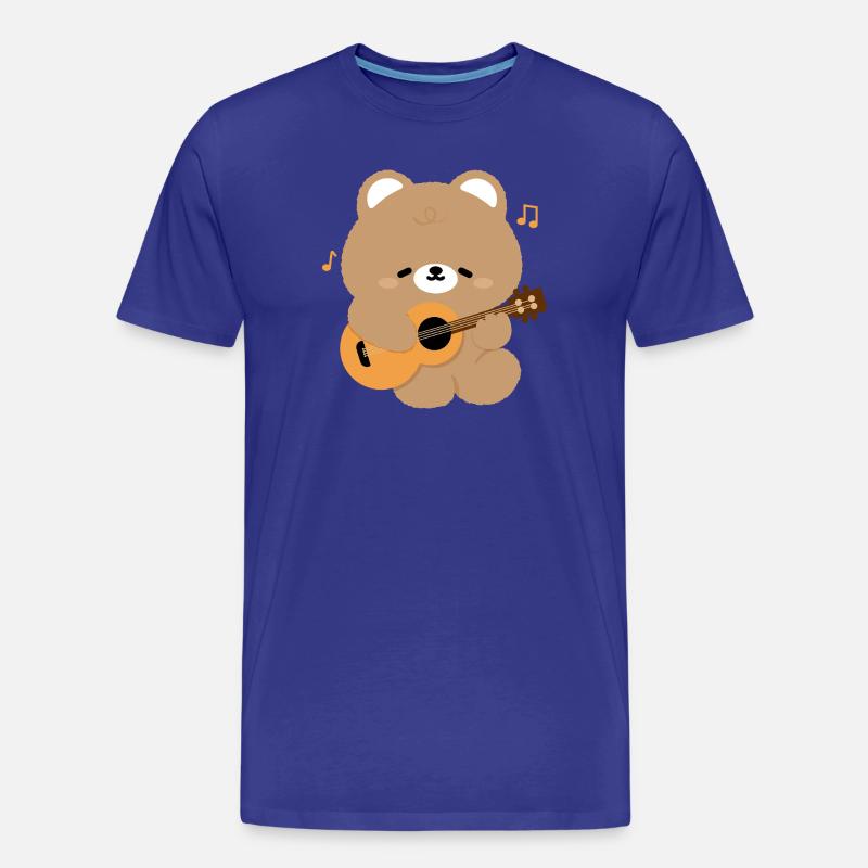 Bear Guitar Serenade - Männer Premium Bio T-Shirt - Königsblau