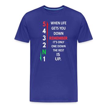 Rappelez-vous du schéma de changement de vitesse moto 1 en bas et en haut - T-shirt bio Premium Homme - bleu roi - Devant - Damien (186cm)