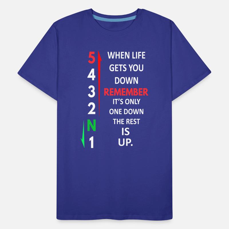 Remember 1 Down 5 Up Motorcycle Shift Pattern Men's Premium Organic T-Shirt