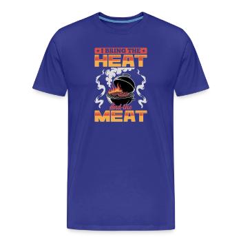BBQ Grilling Meat Smoking Barbecue - Men's Premium Organic T-Shirt - royal blue - Front - Damien (186cm)