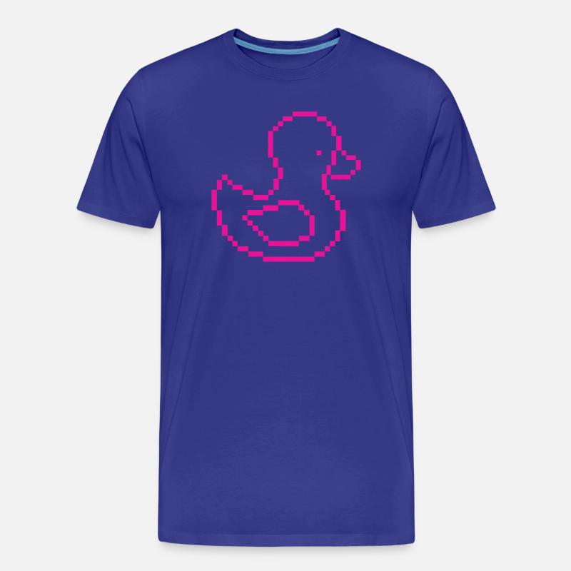 Pixel Duck Pink Pattern - Men's Premium Organic T-Shirt - royal blue
