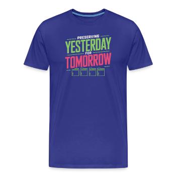 Preserving Yesterday for Tomorrow - Men's Premium Organic T-Shirt - royal blue - Front - Damien (186cm)