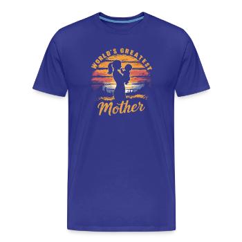 Die größte Mutter der Welt - Männer Premium Bio T-Shirt - Königsblau - Vorne - Damien (186cm)