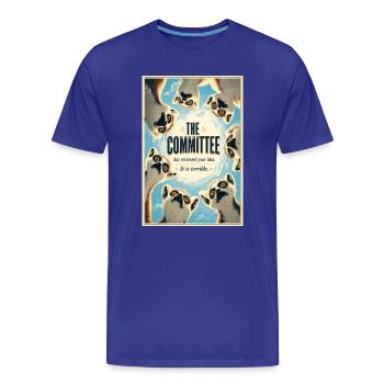 L’affiche des Lémuriens du Comité - T-shirt bio Premium Homme - bleu roi - Devant - Damien (186cm)