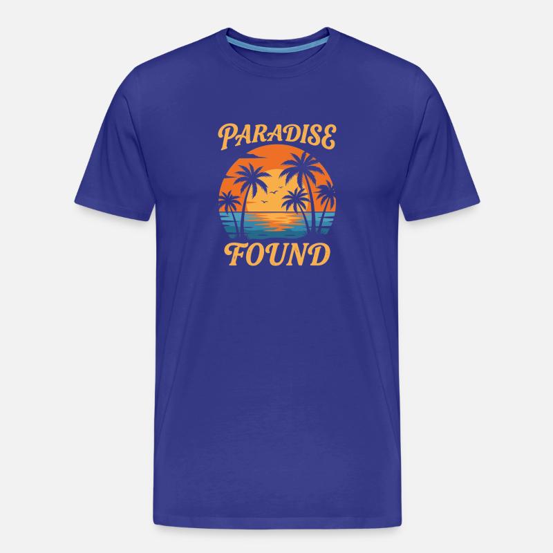Paradise Found Sunset Circle - Männer Premium Bio T-Shirt - Königsblau
