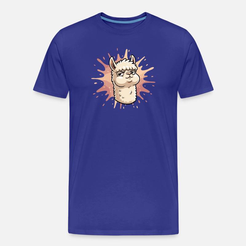 Selbstbewusste Llama Splash - Männer Premium Bio T-Shirt - Königsblau