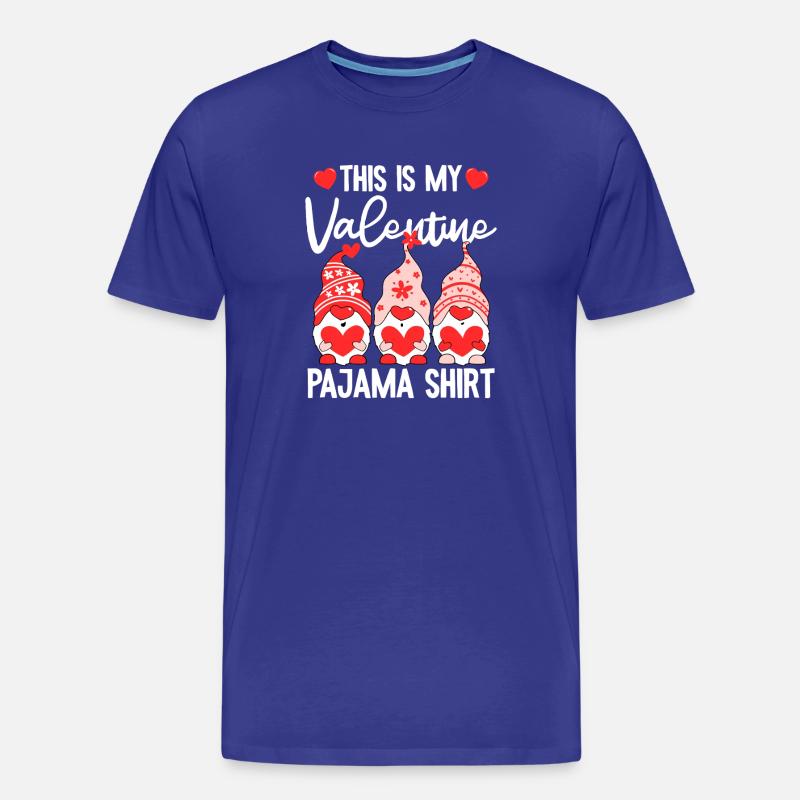 Valentine Gnome Pyjama-Hemd - Männer Premium Bio T-Shirt - Königsblau