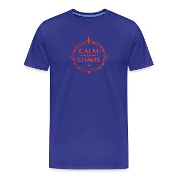Calme dans le chaos - T-shirt bio Premium Homme - bleu roi - Devant - Damien (186cm)