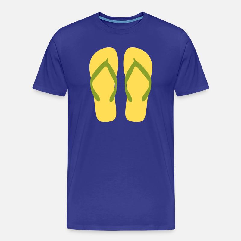 Sonnengelbe Flipflops - Männer Premium Bio T-Shirt - Königsblau