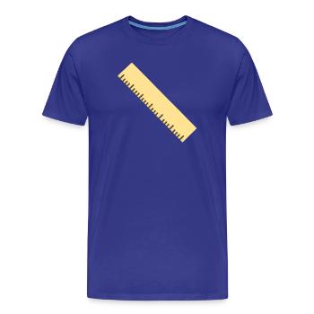 Diagonal Ruler Line Art - Men's Premium Organic T-Shirt - royal blue - Front - Damien (186cm)