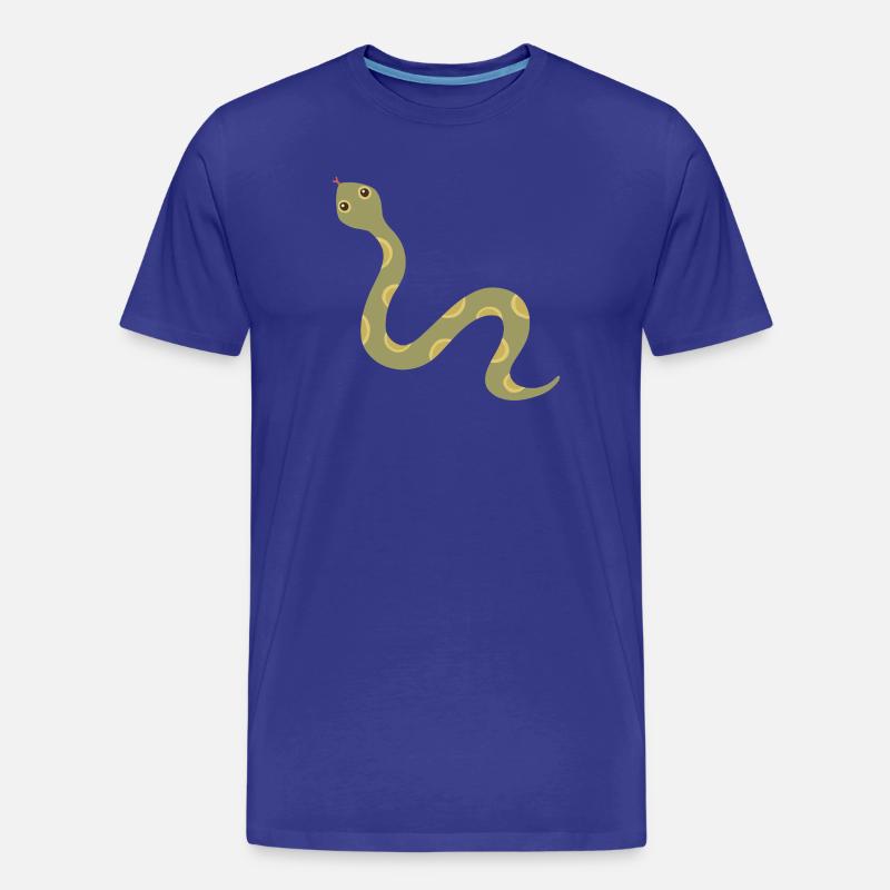 Illustration der olivgemusterten Schlange - Männer Premium Bio T-Shirt - Königsblau