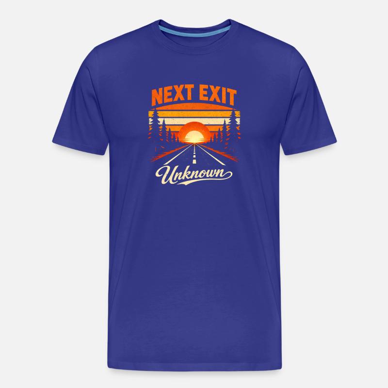 Next exit Unknown | Road trip - Men's Premium Organic T-Shirt - royal blue