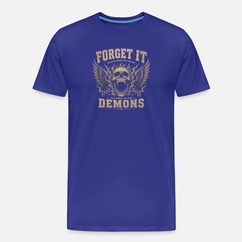 Forget It Demons Skull Wings - Männer Premium Bio T-Shirt - Königsblau